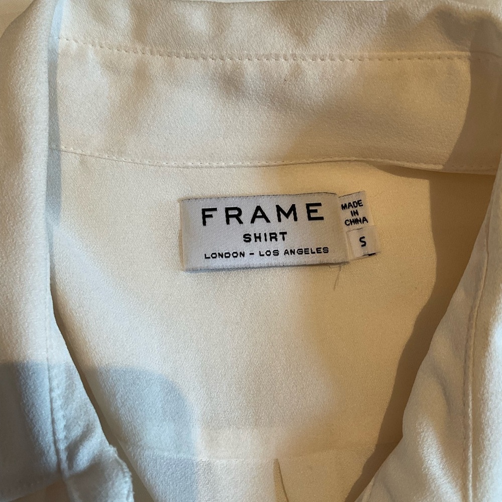 Frame Pleated Button Down Blouse- Small - image 3